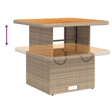 Set mobilier de grădină cu perne, 5 piese, bej, poliratan - Img 8