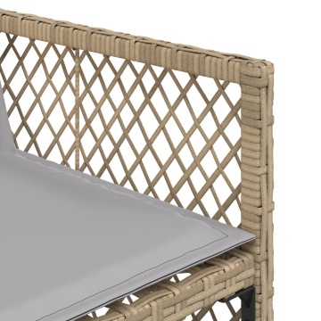 Set mobilier de grădină cu perne, 5 piese, bej, poliratan - Img 7