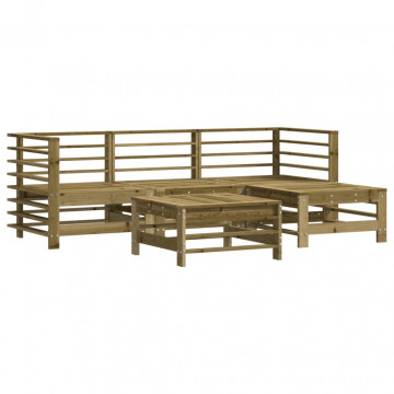 Set mobilier de grădină cu perne, 5 piese, lemn de pin tratat - Img 3