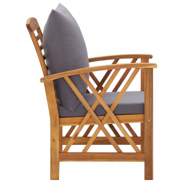 Set mobilier de grădină cu perne, 5 piese, lemn masiv de acacia - Img 5
