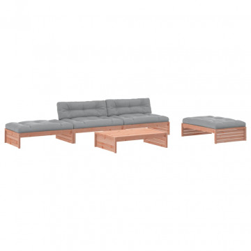 Set mobilier de grădină cu perne, 5 piese, lemn masiv douglas - Img 2