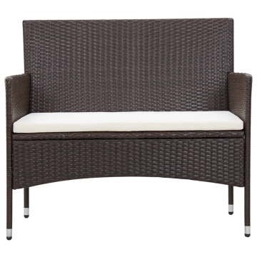 Set mobilier de grădină cu perne, 5 piese, maro, poliratan - Img 9