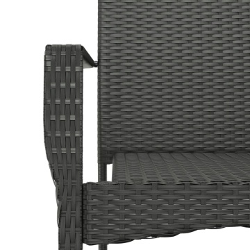 Set mobilier de grădină cu perne, 5 piese, negru, poliratan - Img 6