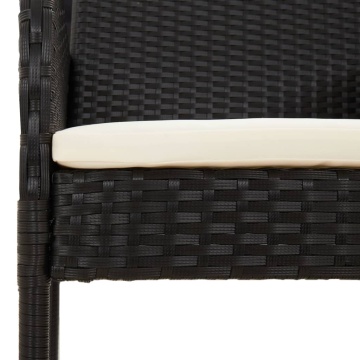 Set mobilier de grădină cu perne, 5 piese, negru, poliratan - Img 7