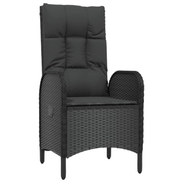 Set mobilier de grădină cu perne, 5 piese, negru, poliratan - Img 6