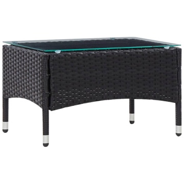 Set mobilier de grădină cu perne, 5 piese, negru, poliratan - Img 10