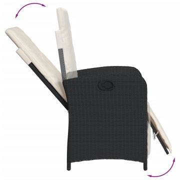 Set mobilier de grădină cu perne, 5 piese, negru, poliratan - Img 4