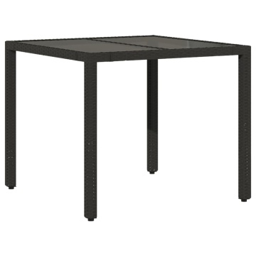 Set mobilier de grădină cu perne, 5 piese, negru, poliratan - Img 4