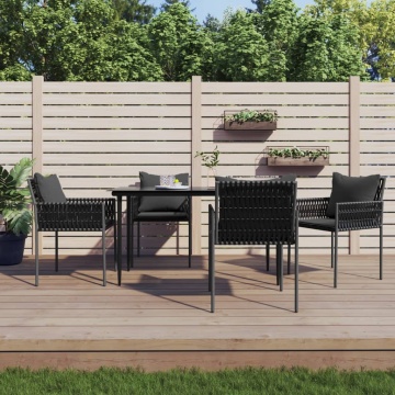 Set mobilier de grădină cu perne, 5 piese, poliratan și oțel - Img 1