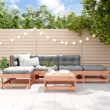 Set mobilier de grădină cu perne, 6 piese, lemn masiv Douglas - Img 1