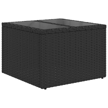 Set mobilier de grădină cu perne, 6 piese, negru, poliratan - Img 5