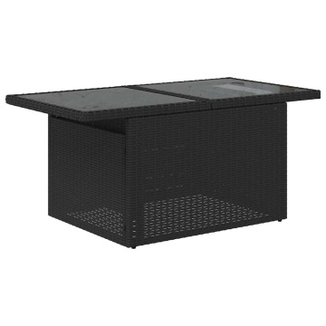 Set mobilier de grădină cu perne, 6 piese, negru, poliratan - Img 5