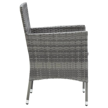Set mobilier de grădină cu perne, 7 piese, gri, poliratan - Img 5