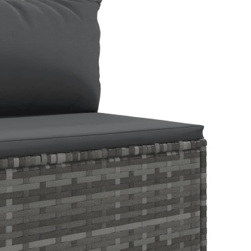 Set mobilier de grădină cu perne, 7 piese, gri, poliratan - Img 8