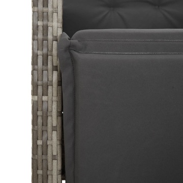 Set mobilier de grădină cu perne, 7 piese, gri, poliratan - Img 5