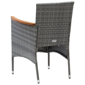 Set mobilier de grădină cu perne, 7 piese, gri, poliratan - Img 5
