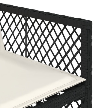 Set mobilier de grădină cu perne, 7 piese, negru, poliratan - Img 7