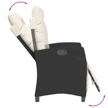 Set mobilier de grădină cu perne, 7 piese, negru, poliratan - Img 4