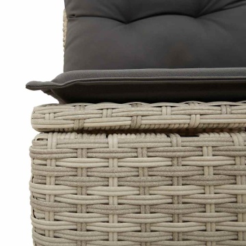 Set mobilier de grădină cu perne, 8 piese gri deschis poliratan - Img 8