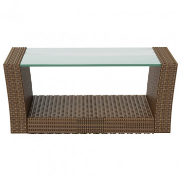 Set mobilier de grădină cu perne, 8 piese, maro, poliratan - Img 7