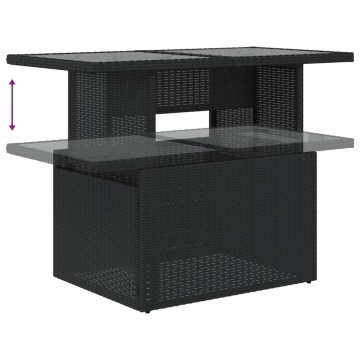 Set mobilier de grădină cu perne, 8 piese, negru, poliratan - Img 7