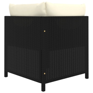 Set mobilier de grădină cu perne, 8 piese, negru, poliratan - Img 8