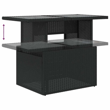 Set mobilier de grădină cu perne, 8 piese, negru, poliratan - Img 7