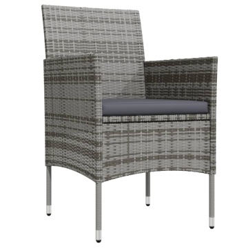 Set mobilier de grădină cu perne, 9 piese, gri și negru - Img 3