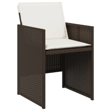 Set mobilier de grădină cu perne, 9 piese, maro, poliratan - Img 8