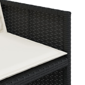 Set mobilier de grădină cu perne, 9 piese, negru, poliratan - Img 6