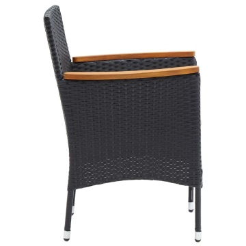 Set mobilier de grădină cu perne, 9 piese, negru, poliratan - Img 10