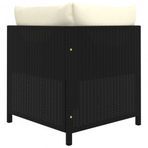Set mobilier de grădină cu perne, 9 piese, negru, poliratan - Img 8