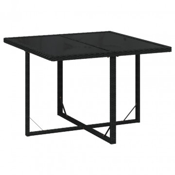Set mobilier de grădină cu perne, 9 piese, negru, poliratan - Img 4