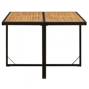 Set mobilier de grădină cu perne, 9 piese, negru, poliratan - Img 6