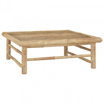 Set mobilier de grădină cu perne gri închis, 6 piese, bambus - Img 3