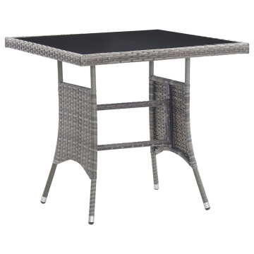 Set mobilier de grădină, gri, 3 piese, antracit, poli ratan - Img 6