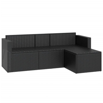Set mobilier de grădină, negru, poliratan - Img 8