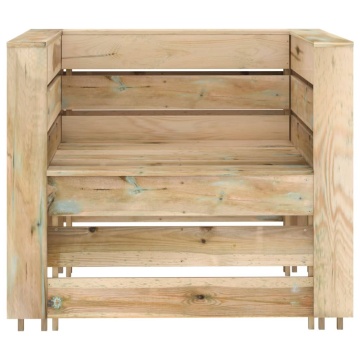 Set mobilier de grădină paleți, 2 piese, lemn pin tratat - Img 3