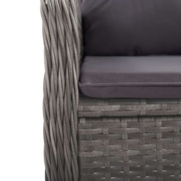 Set mobilier grădină, 5 piese, gri, poliratan, lemn acacia - Img 7