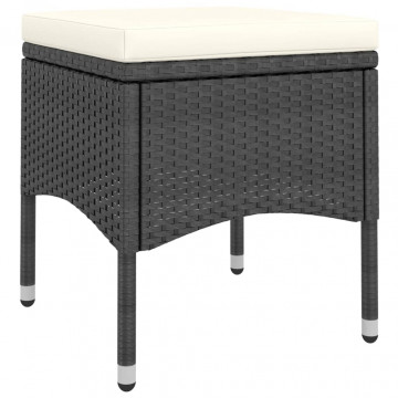 Set mobilier grădină, 5 piese, negru, poliratan și lemn acacia - Img 8