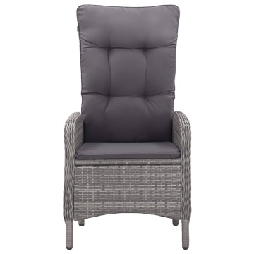Set mobilier grădină, 9 piese, gri, poliratan și sticlă - Img 8