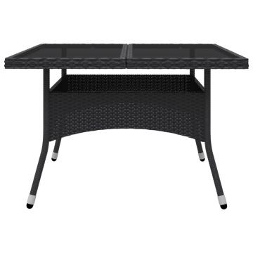 Set mobilier grădină, 9 piese, negru, poliratan, lemn acacia - Img 4