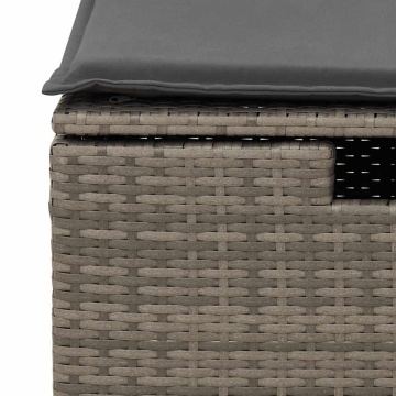 Set mobilier grădină cu perne 2 piese gri poliratan/lemn acacia - Img 5