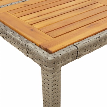 Set mobilier grădină cu perne 3 piese gri poliratan/lemn acacia - Img 5