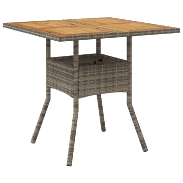 Set mobilier grădină cu perne 3 piese gri poliratan/lemn acacia - Img 4