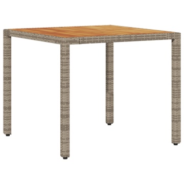 Set mobilier grădină cu perne 5 piese gri poliratan/lemn acacia - Img 4