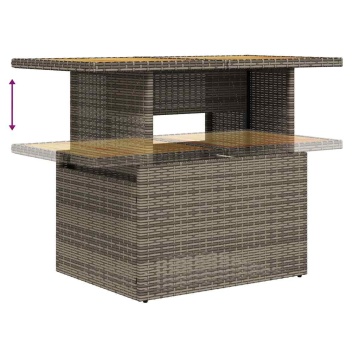 Set mobilier grădină cu perne, 6 piese, gri, poliratan - Img 7