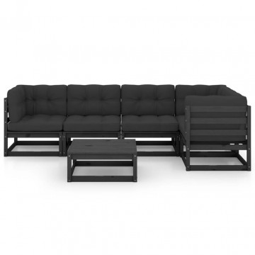 Set mobilier grădină cu perne, 6 piese, lemn masiv pin - Img 3