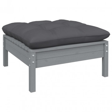 Set mobilier grădină cu perne antracit, 6 piese, lemn masiv pin - Img 5