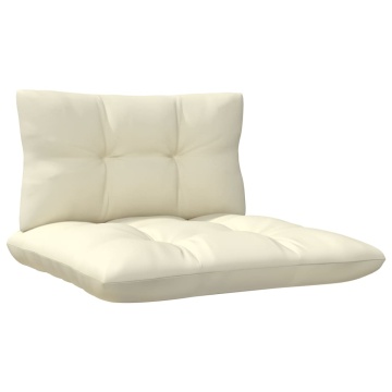 Set mobilier grădină cu perne crem, 3 piese, lemn masiv de pin - Img 5